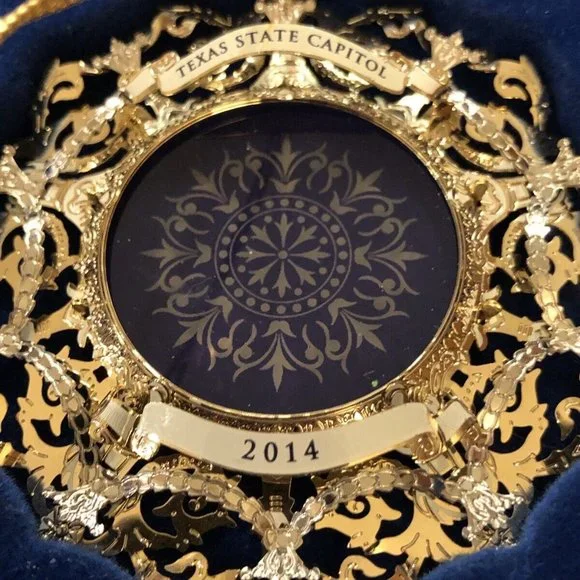Texas State Capitol Ornament 2014 Blue Oculus Windows Christmas Collectible Box - Picture 3 of 6